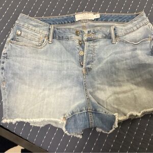 Womens Torrid Denim 18 Plus size denim shorts button fly